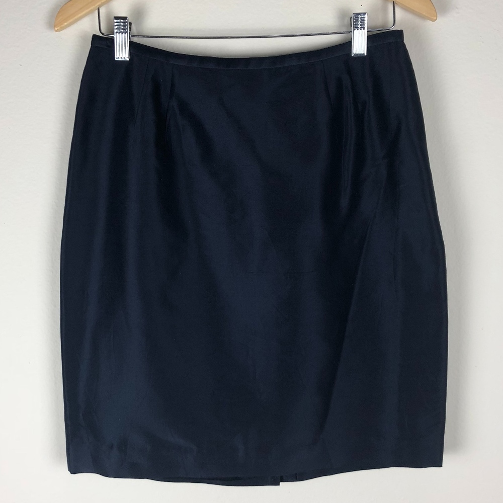 Oscar by Oscar de la Renta dark blue pencil skirt